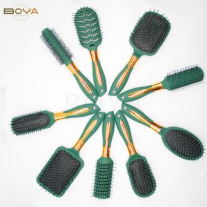 BY-357 hair brush set with rubber finish handle